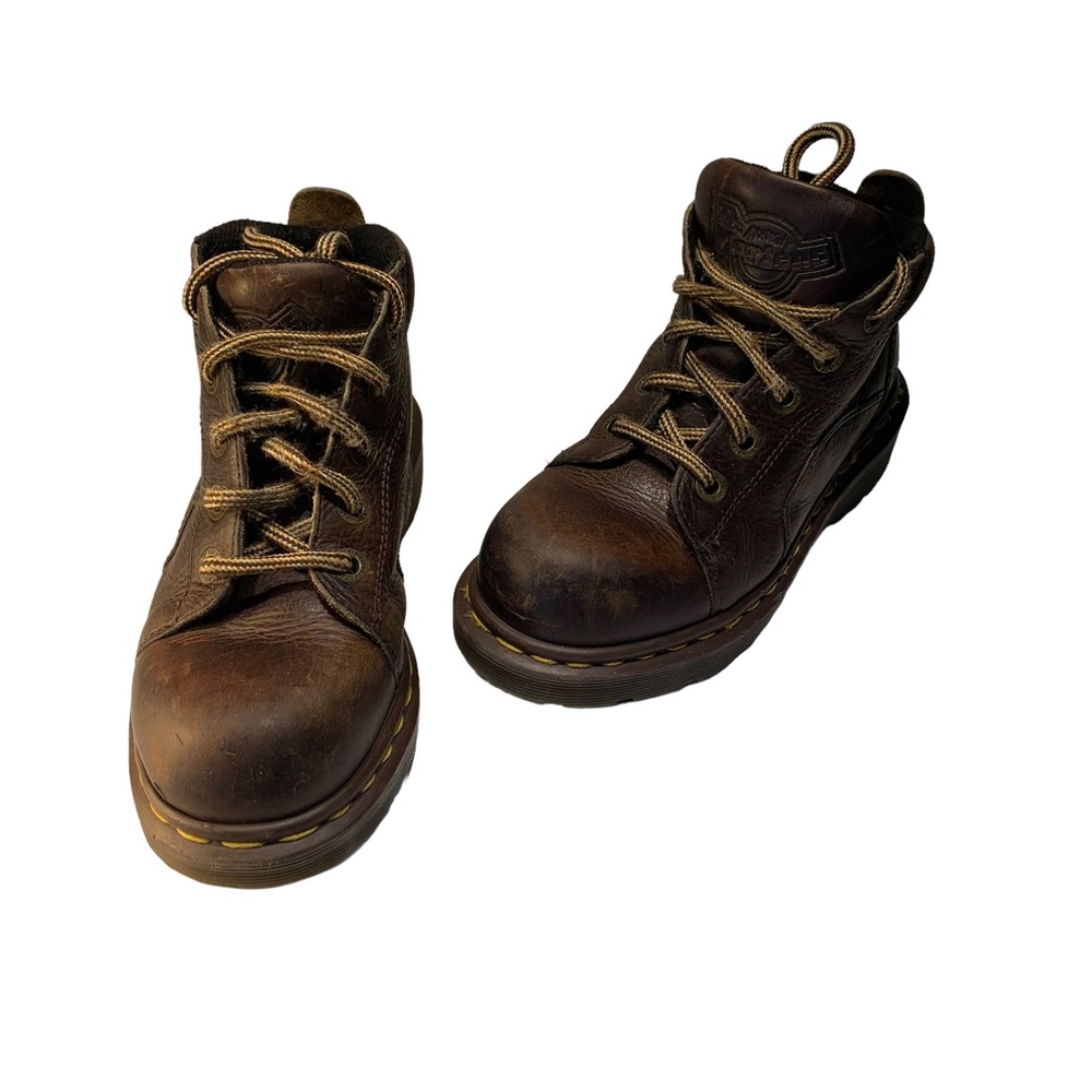 Dr. Martens 8444 Lace-Up High Top Brown Leather Boots Size UK 2 US 3